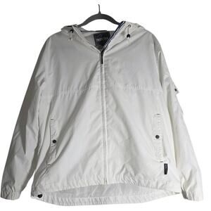 Vintage Women's Small Pacific Trail White Windbreaker Jacket Minimalist Casual